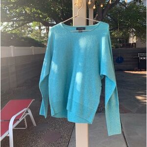 NWT Tahari blue 100% cashmere sweater size S